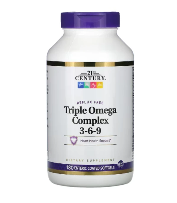 21st Century, Triple Omega Complex 3-6-9, 180 Enteric Coated Softgels
