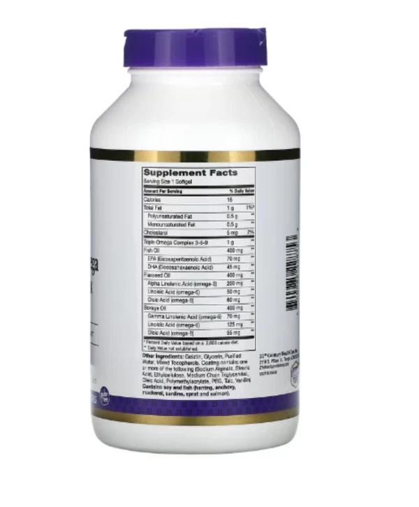 21st Century, Triple Omega Complex 3-6-9, 180 Enteric Coated Softgels