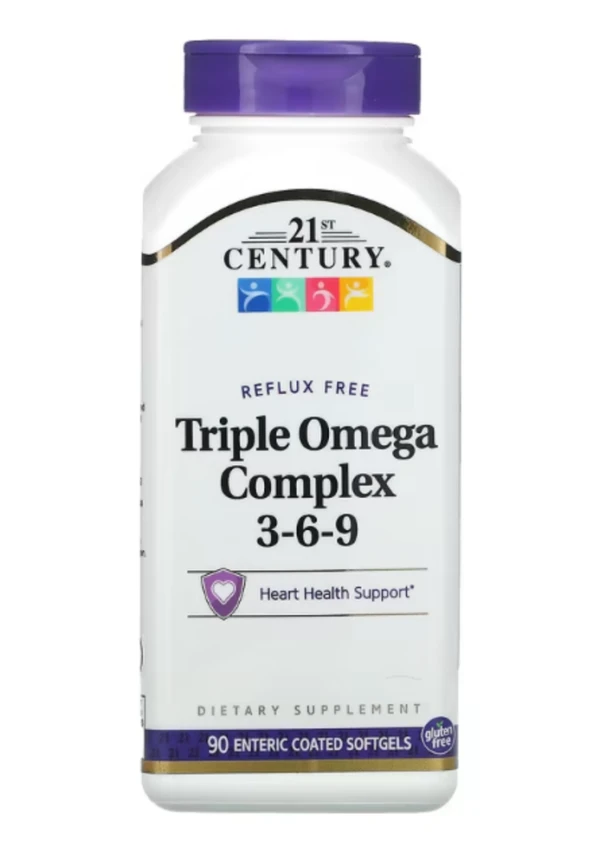 21st Century, Triple Omega Complex 3-6-9, 90 Enteric Coated Softgels