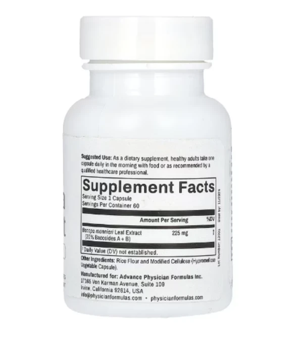 Advance Physician Formulas, Bacopa Extract, 225 mg, 60 Vegetable Capsules