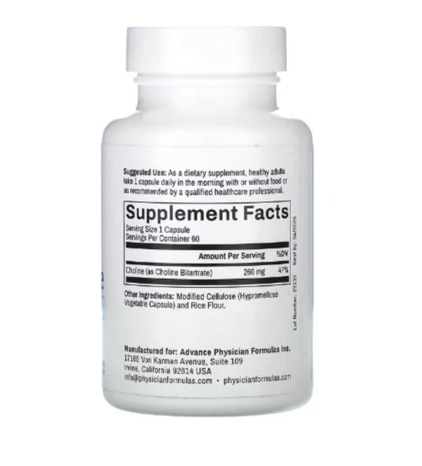 Advance Physician Formulas, Choline Bitartrate, 260 mg, 60 Capsules