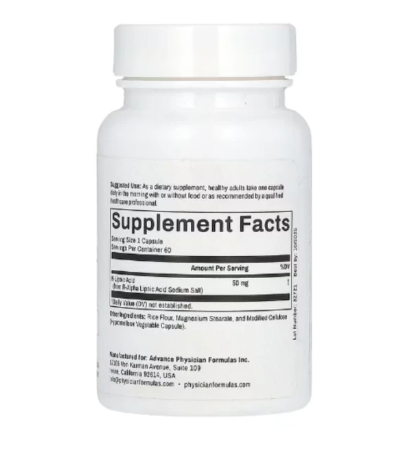 Advance Physician Formulas, R-Lipoic Acid, 50 mg, 60 Vegetable Capsules