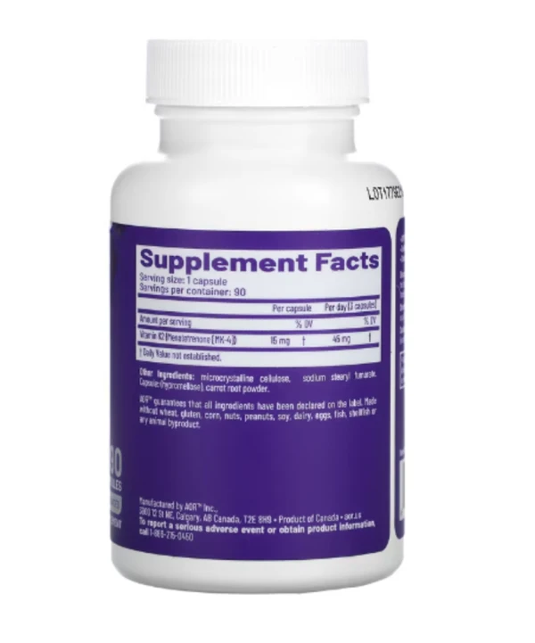 Advanced Orthomolecular Research AOR, Peak K2, 90 Capsules