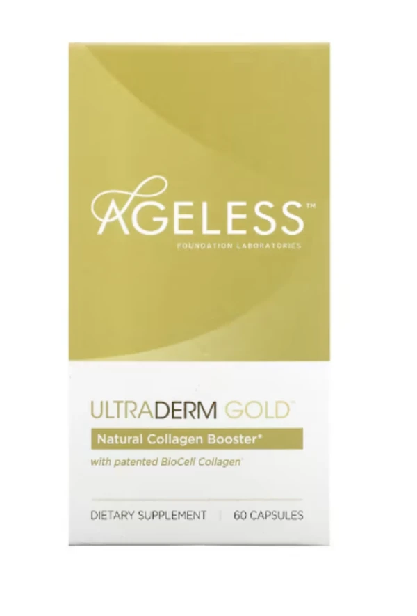 Ageless Foundation Laboratories, UltraDerm Gold, Natural Collagen Booster with Patented BioCell Collagen, 60 Capsules