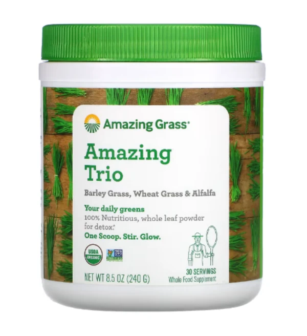 Amazing Grass, Amazing Trio, Barley Grass, Wheat Grass & Alfalfa, 8.5 oz (240 g)