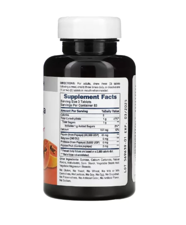 American Health, Original Chewable Papaya Enzyme, 250 Tablets