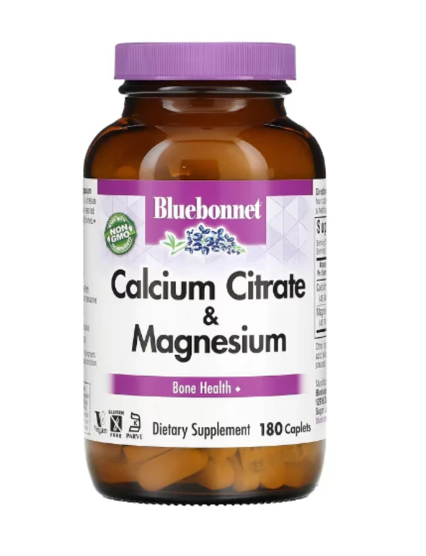 Bluebonnet Nutrition, Calcium Citrate & Magnesium, 180 Caplets
