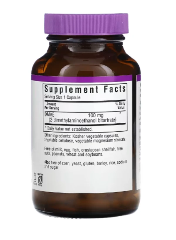 Bluebonnet Nutrition, DMAE, 100 mg, 100 Vegetable Capsules