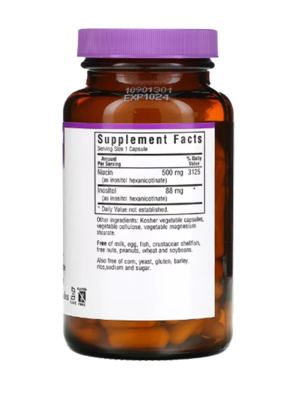 Bluebonnet Nutrition, Flush-Free Niacin, 500 mg, 120 Vegetable Capsules