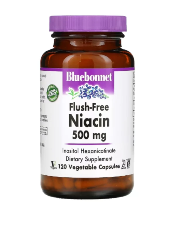 Bluebonnet Nutrition, Flush-Free Niacin, 500 mg, 120 Vegetable Capsules