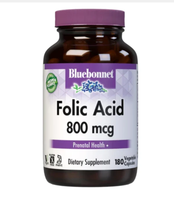 Bluebonnet Nutrition, Folic Acid, 800 mcg, 180 Veggie Caps