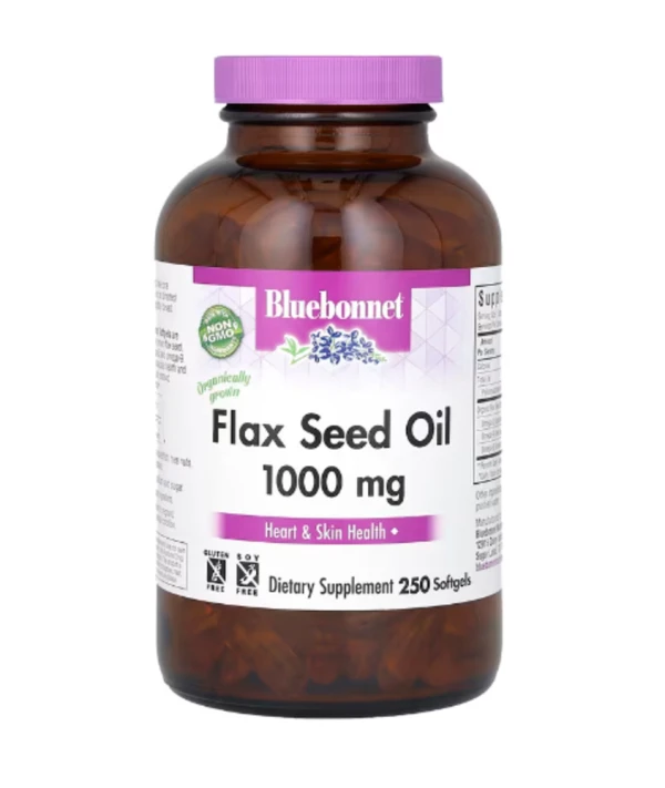 Bluebonnet Nutrition, Organic Flax Seed Oil, 1,000 mg, 250 Softgels