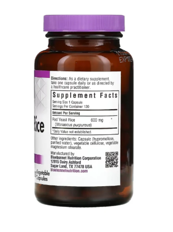 Bluebonnet Nutrition, Red Yeast Rice, 600 mg, 120 Vegetable Capsules
