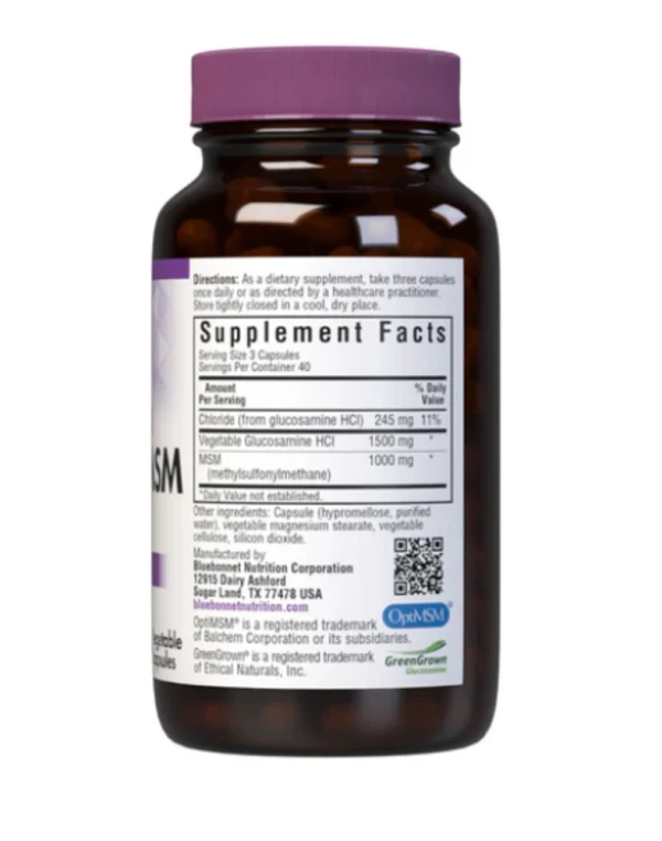 Bluebonnet Nutrition, Vegetarian Glucosamine MSM, 120 Vcaps