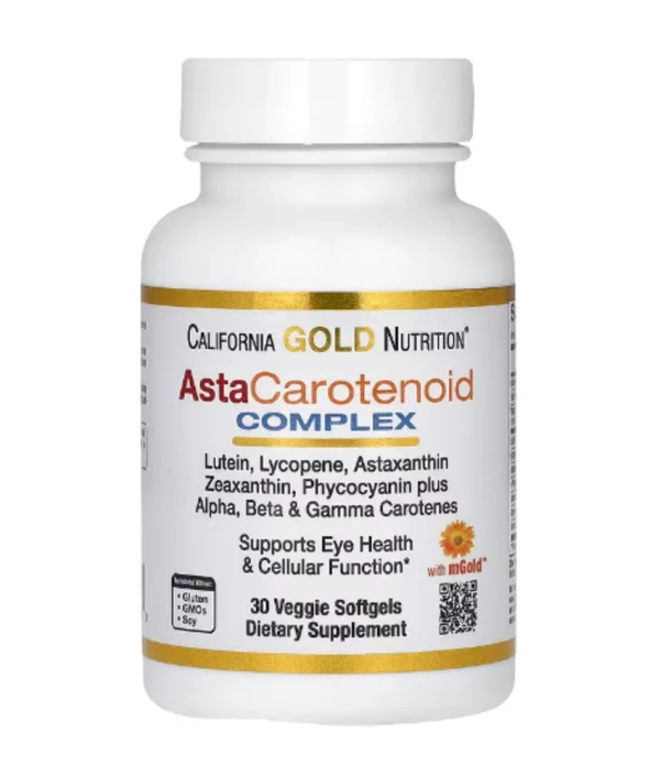 California Gold Nutrition, AstaCarotenoid Complex, Lutein, Lycopene, and Astaxanthin Complex, 30 Veggie Softgels