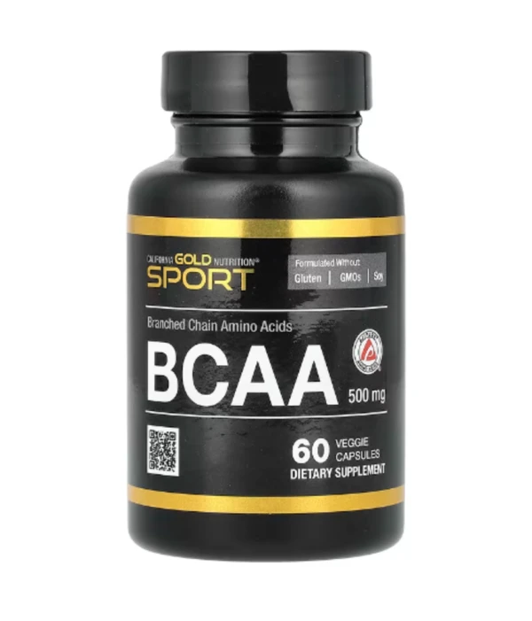California Gold Nutrition, BCAA, AjiPure® Branched Chain Amino Acids, 500 mg, 60 Veggie Capsules