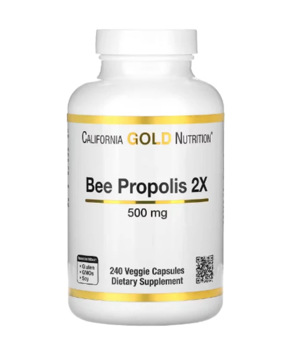 California Gold Nutrition, Bee Propolis 2X, Concentrated Extract, 500 mg, 240 Veggie Caps