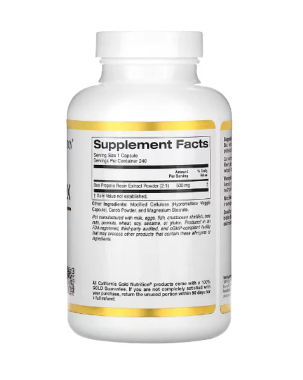 California Gold Nutrition, Bee Propolis 2X, Concentrated Extract, 500 mg, 240 Veggie Caps