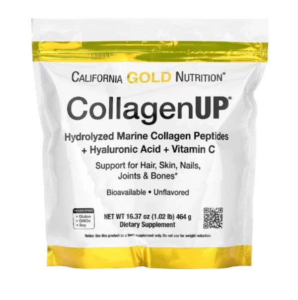 California Gold Nutrition, CollagenUP®, Hydrolyzed Marine Collagen Peptides with Hyaluronic Acid and Vitamin C, Unflavored, 1.02 lb (464 g)