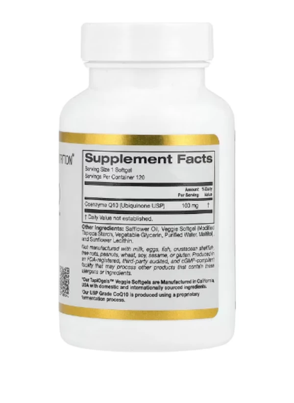 California Gold Nutrition, CoQ10, 100 mg, 120 Veggie Softgels
