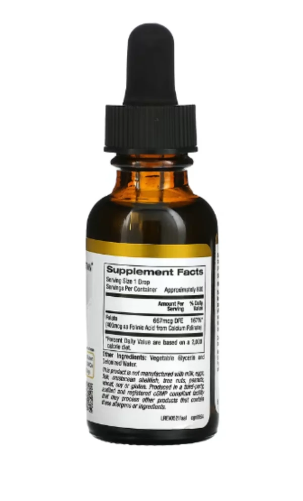 California Gold Nutrition, Folinic Acid, Alcohol Free, 1 fl oz (30 ml)