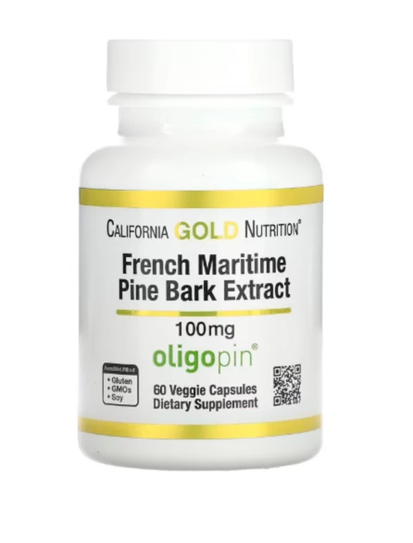 California Gold Nutrition, French Maritime Pine Bark Extract, Oligopin, 100 mg, 60 Veggie Capsules