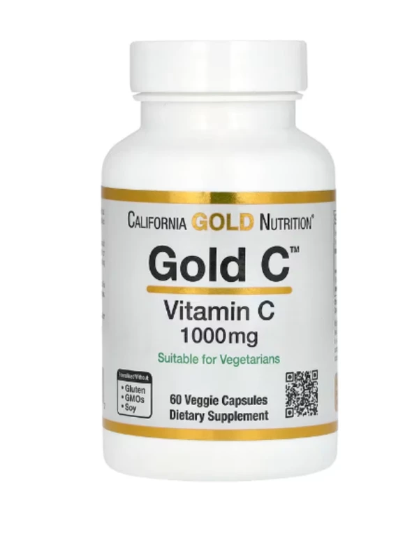 California Gold Nutrition, Gold C, USP Grade Vitamin C, 1,000 mg, 60 Veggie Capsules