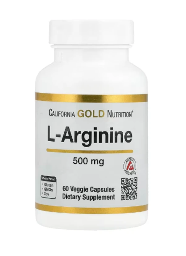 California Gold Nutrition, L-Arginine, 500 mg , 60 Veggie Capsules