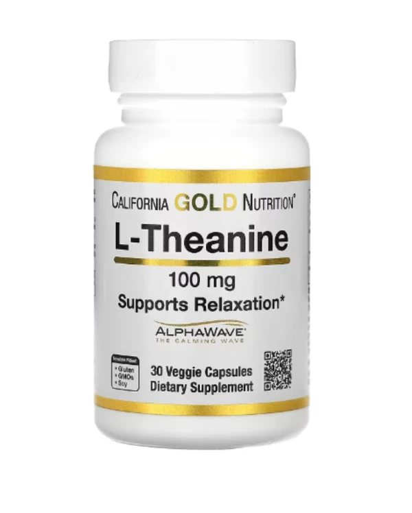 California Gold Nutrition, L-Theanine, Featuring AlphaWave, 100 mg, 30 Veggie Capsules