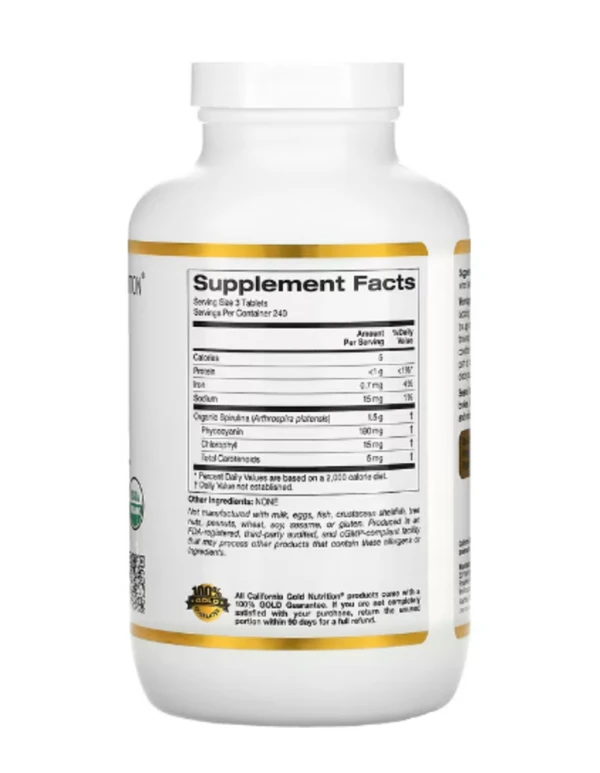California Gold Nutrition, Organic Spirulina, 500 mg, 720 Tablets