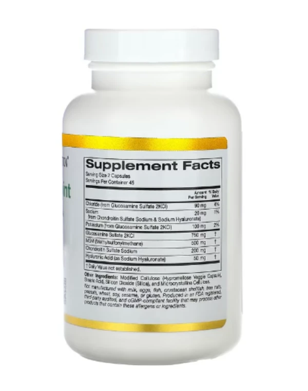 California Gold Nutrition, Total Veggie Joint Support Formula, With Glucosamine, Chondroitin, MSM, and Hyaluronic Acid, 90 Veggie Capsules