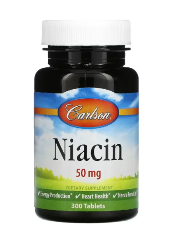 Carlson, Niacin, 50 mg, 300 Tablets