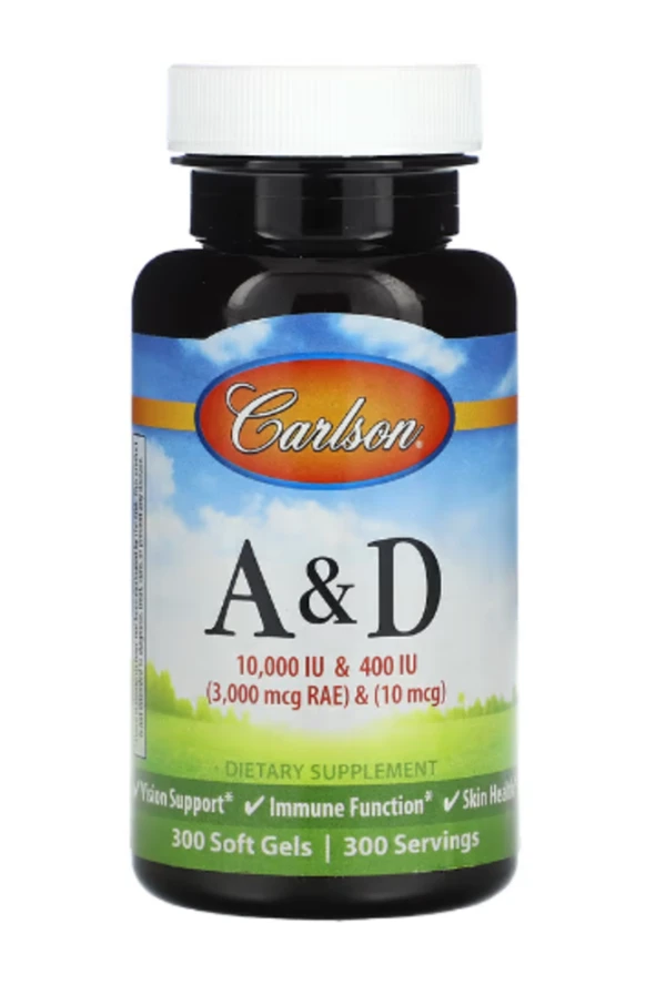 Carlson, Vitamin A & D, 300 Soft Gels