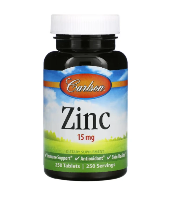 Carlson, Zinc, 15 mg, 250 Tablets