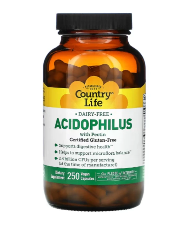 Country Life, Acidophilus with Pectin, 250 Vegan Capsules