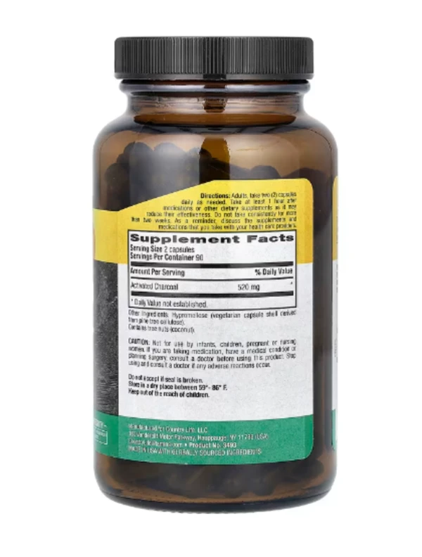 Country Life, Activated Charcoal, Coconut, 520 mg, 180 Vegan Capsules (260 mg per Capsule)