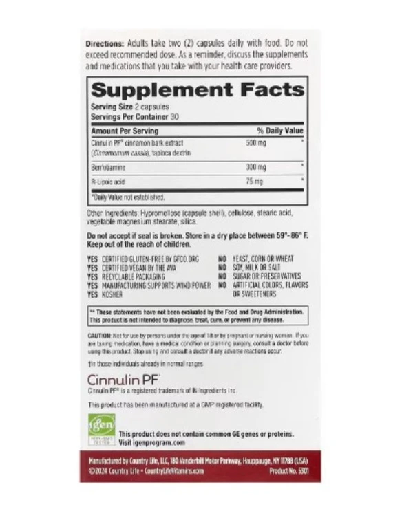 Country Life, Ageless Theory, Anti-Glycation Support, 60 Vegetarian Capsules