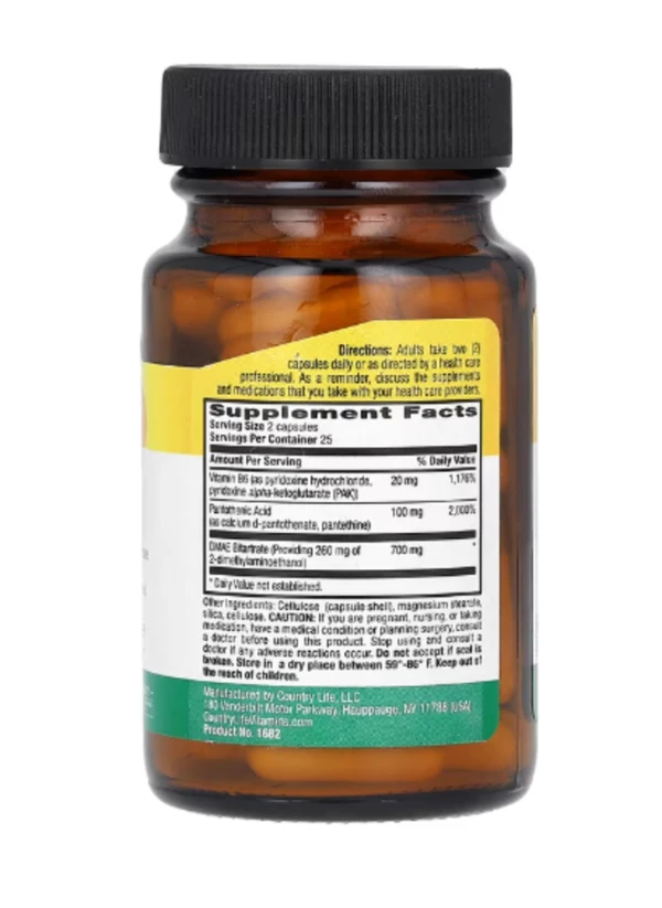 Country Life, Coenzymized DMAE, 700 mg, 50 Vegan Capsules (350 mg per Capsule)