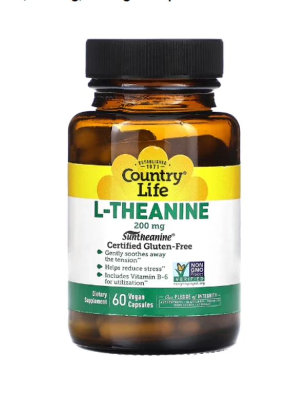Country Life, L-Theanine, 200 mg, 60 Vegan Capsules