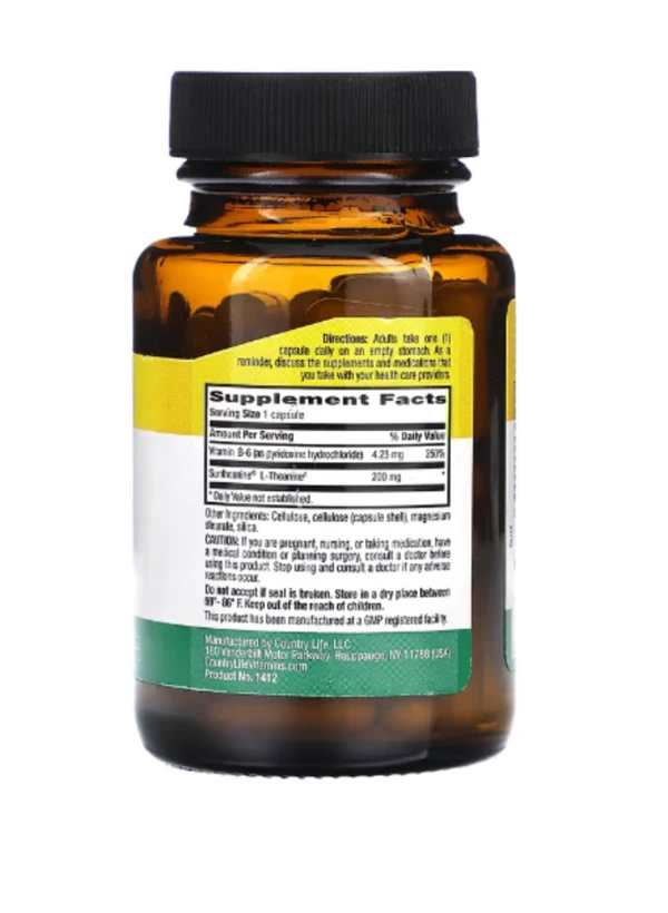 Country Life, L-Theanine, 200 mg, 60 Vegan Capsules