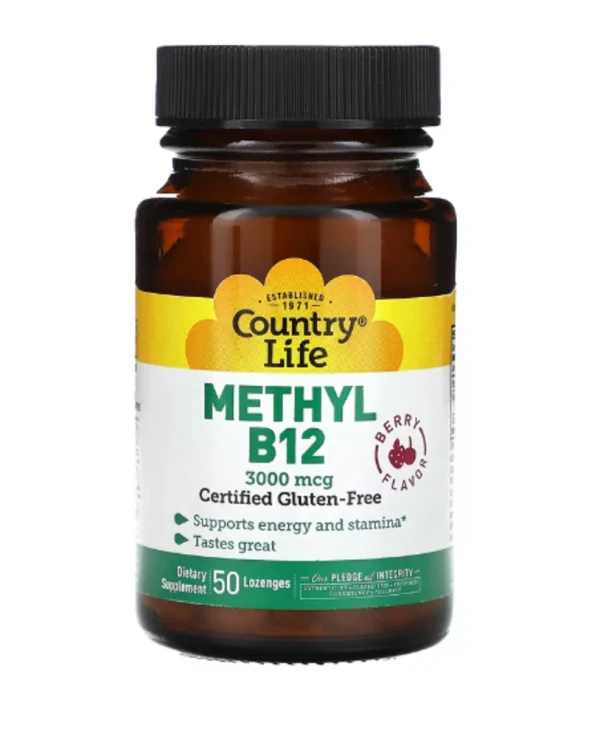 Country Life, Methyl B12, Berry, 3,000 mcg, 50 Lozenges