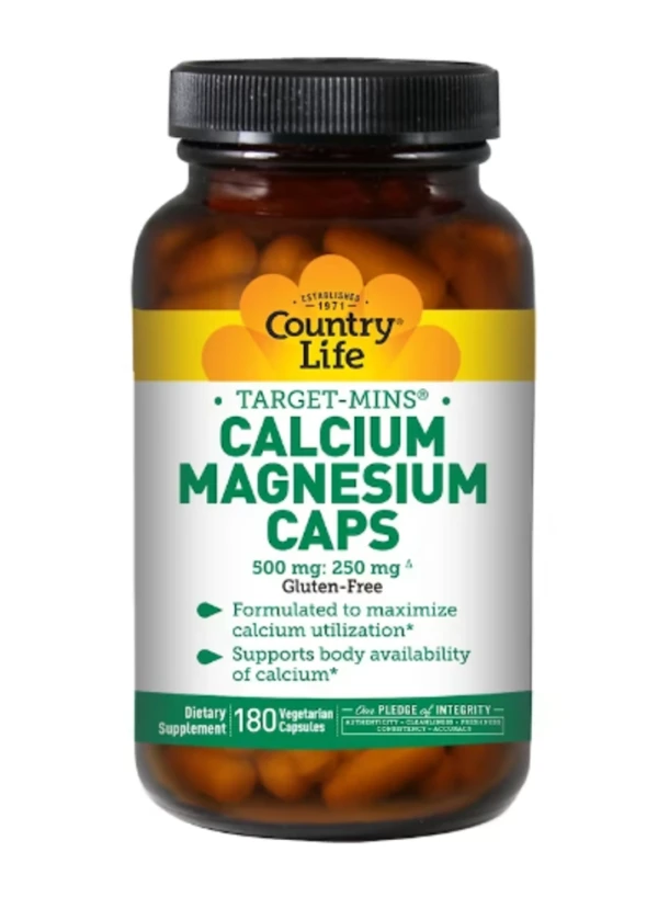 Country Life, Target-Mins, Calcium Magnesium Caps, 180 Veggie Caps