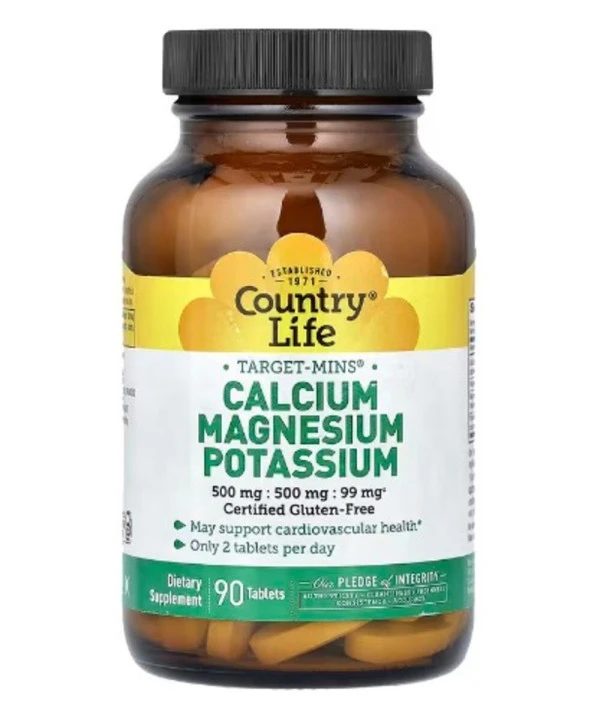 Country Life, Target-Mins®, Calcium Magnesium Potassium, 90 Tablet