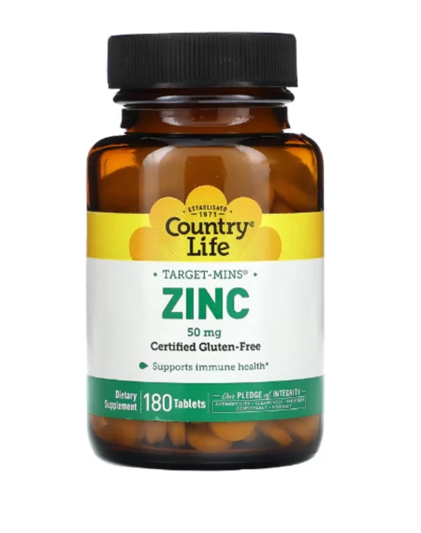 Country Life, Target-Mins, Zinc, 50 mg, 180 Tablets