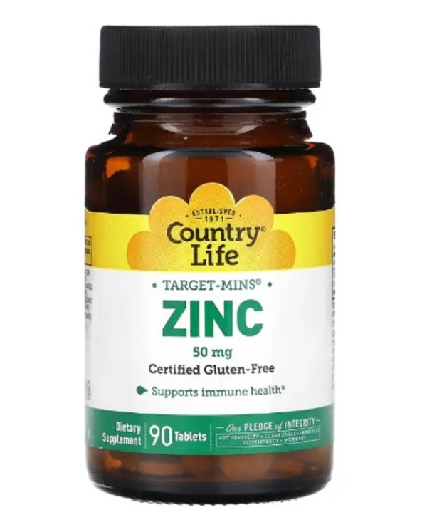Country Life, Target-Mins, Zinc, 50 mg, 90 Tablets