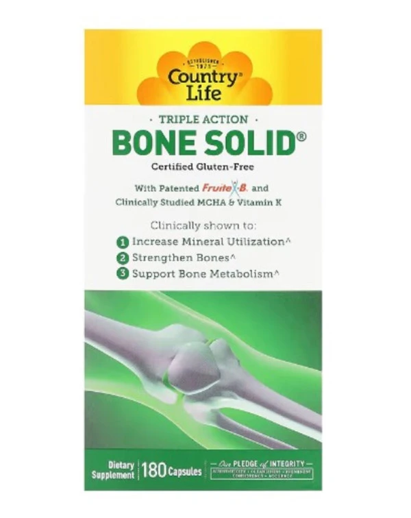 Country Life, Triple Action Bone Solid, 180 Capsules
