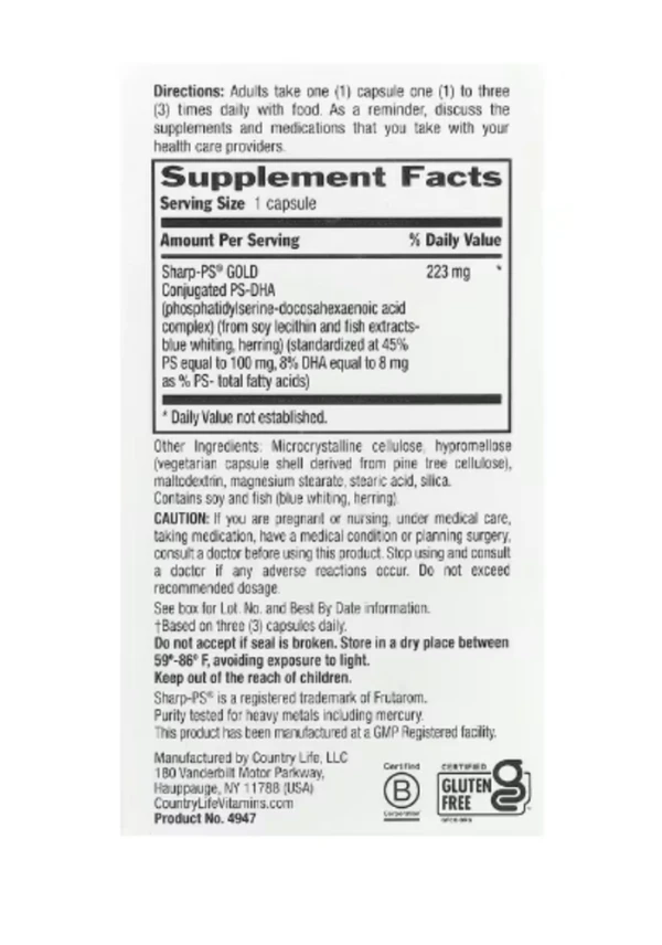 Country Life, Triple Action Sharp Thought, 30 Capsules