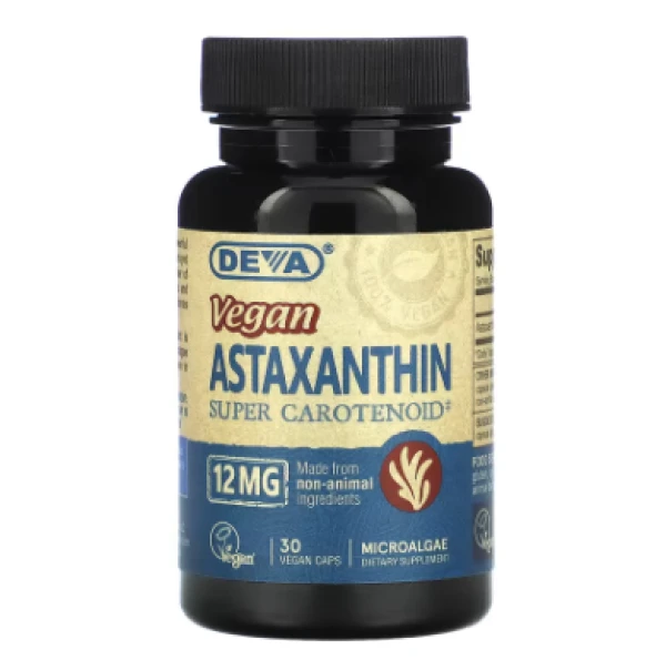 Deva, Vegan Astaxanthin Super Carotenoid, 12 mg , 30 Vegan Caps