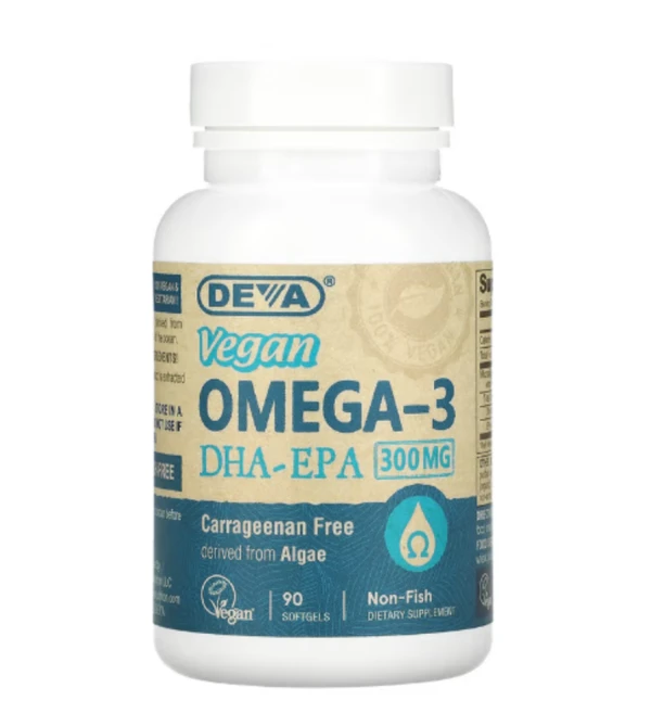 Deva, Vegan Omega-3, DHA-EPA, 300 mg, 90 Softgels