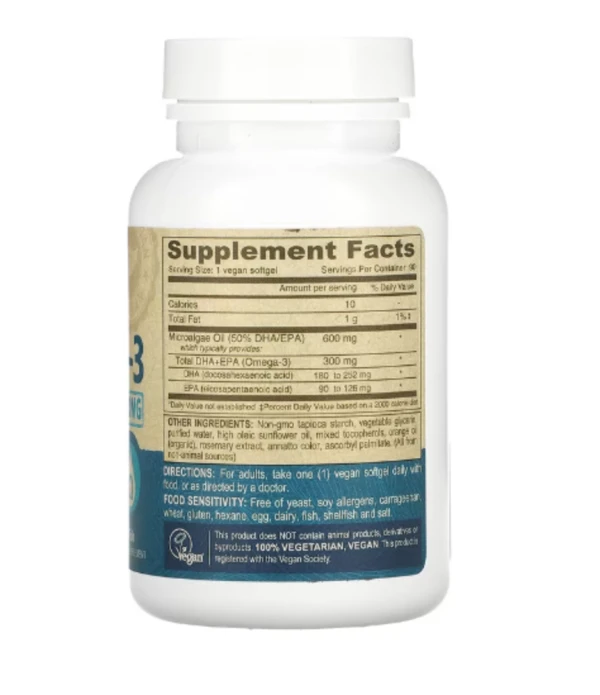 Deva, Vegan Omega-3, DHA-EPA, 300 mg, 90 Softgels